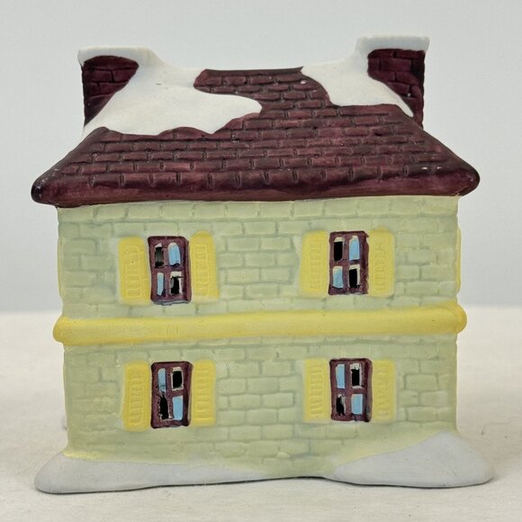 Vintage Lotus Miniature Ceramic City Hall Christmas Village Snowy Details 4" - Picture 3 of 9
